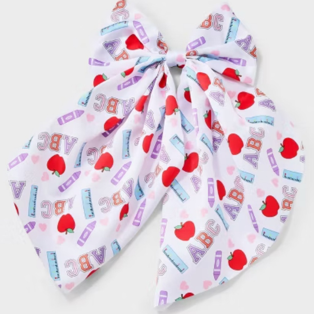 NEW| Colorful ABC Printed Hair Bow